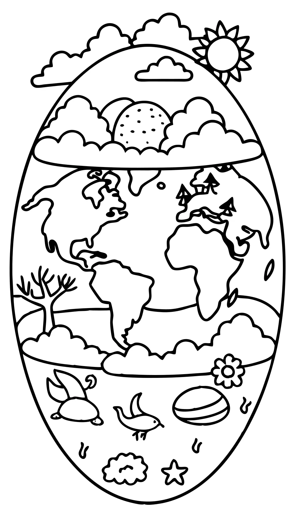 coloring page of the earth